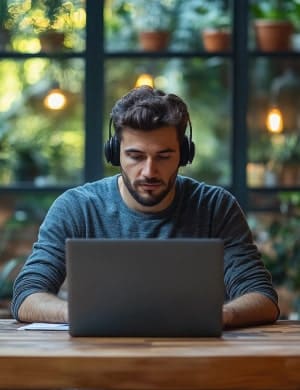 Person working on laptop